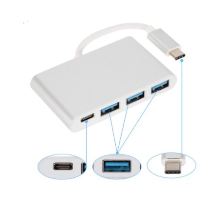 4 i 1 Type-C till 3-port USB plus 1 USB-C for Macbook