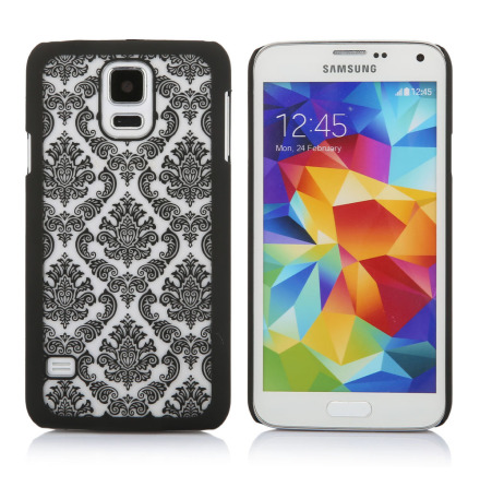 Samsung Galaxy S5 - Stilrent Retroskal VINTAGE FLOWER (SVART)