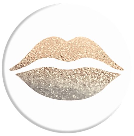 Mobilhllare Pop-Stand "Gold Lips" ( Popsocket-alternativ )