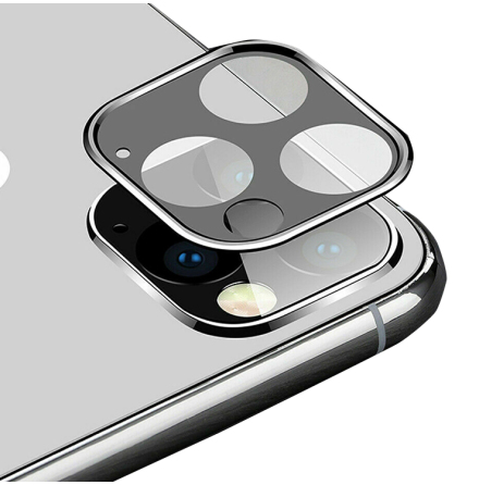 iPhone 11 Pro Max Kameralinsskydd i Hrdat glas + Titanlegeringsram