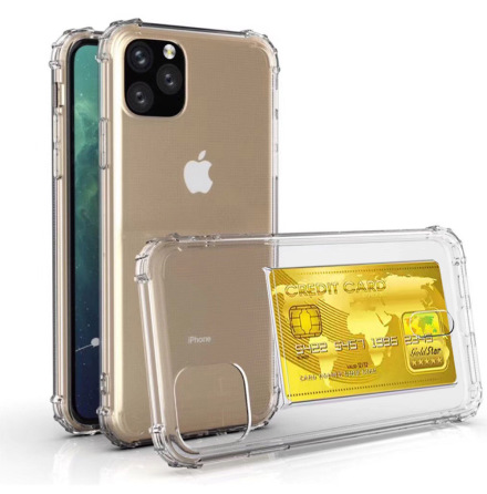 iPhone 11 Pro Max - Skyddande Silikonskal med Kortfack (FLOVEME)
