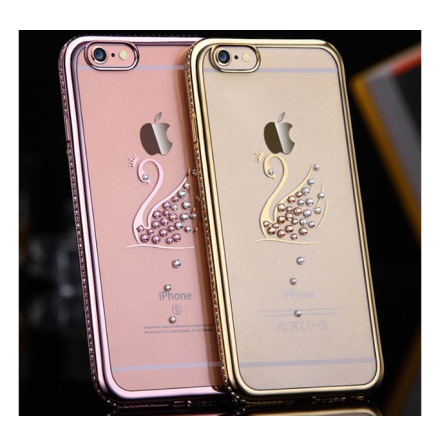 iPhone 8 - RHINESTONE Stilrent silikonskal (Svan-motiv)