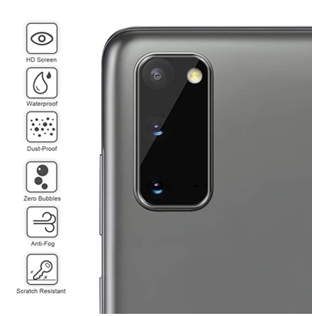 S20 Full Cover Kameralinsskydd i H�rdat glas + Titanlegeringsram