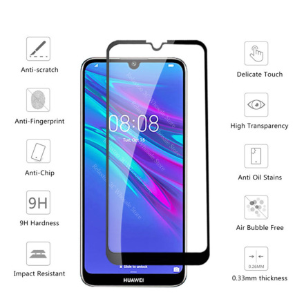 Huawei Y6s Skrmskydd Carbon 3D 9H 0,3mm HD-Clear