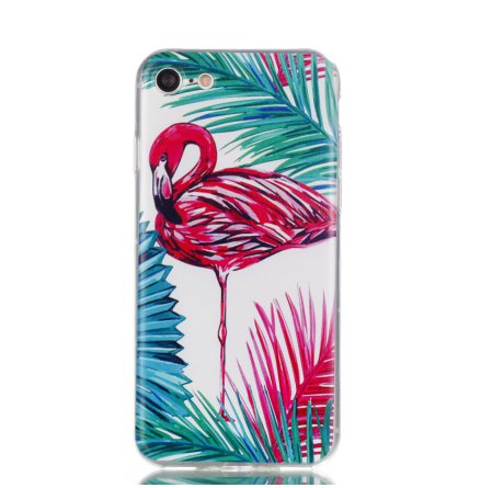 Palm Flamingo - Retroskal av silikon fr iPhone SE 2020