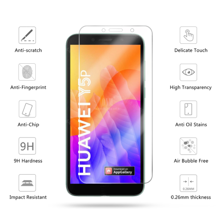 Huawei Y5p Standard Skrmskydd 9H 0,3mm HD-Clear