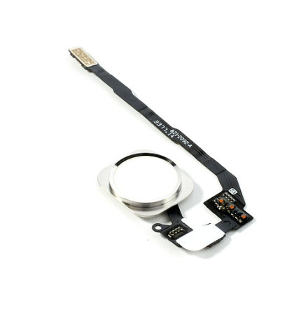 iPhone 5S Hemknapp, komplett med ring och flex - Vit/Silver