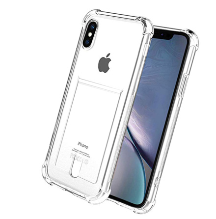 iPhone XS Max - St�td�mpande Silikonskal med Kortfack