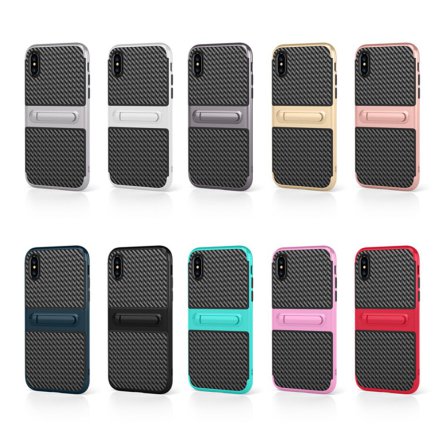 iPhone X/XS - Skyddsskal med Kickstand frn LEMAN