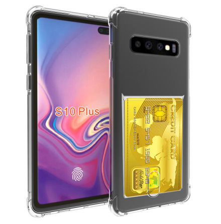 Samsung Galaxy S10 Plus - Genomtnkt Skyddsskal med Kortfack