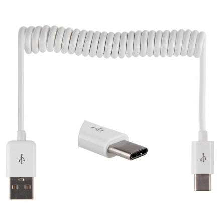 Praktiskt USB till Type-C Fjder Laddningskabel
