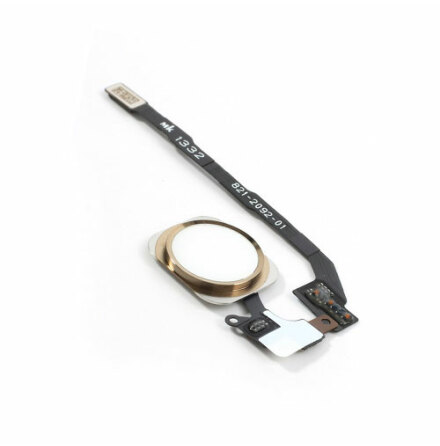iPhone 5S - Hemknapp komplett med ring och flexkabel (Vit/Guld)