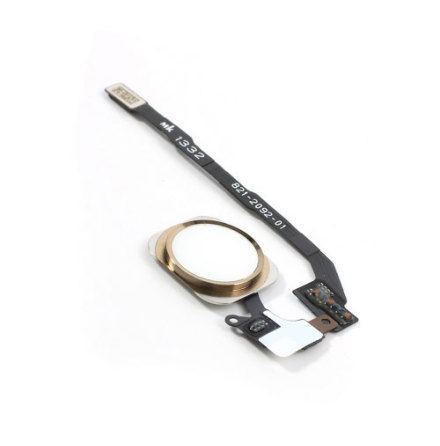 iPhone 5S - Hemknapp komplett med ring och flexkabel (Vit/Guld)