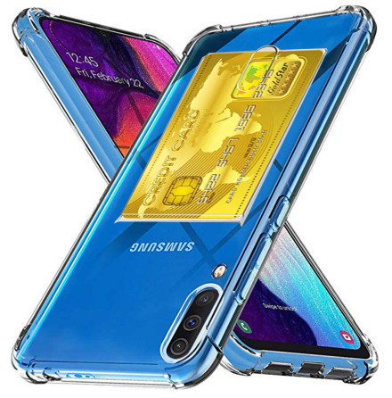 Samsung Galaxy A70 - Sttdmpande Silikonskal med Korthllare