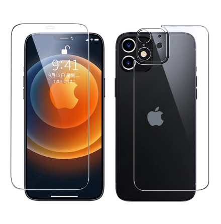 3-in-1 iPhone 12 Mini Fram- & Baksida Skrmskydd + Kameralinsskydd