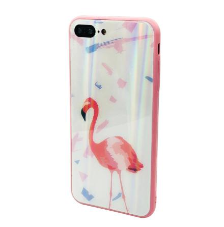 Elegant Skyddskal fr iPhone SE 2020 (Hrdat glas) Flamingo