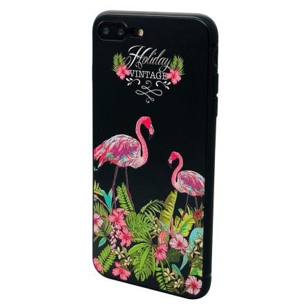 Black Flamingo - Retroskal av silikon fr iPhone SE 2020