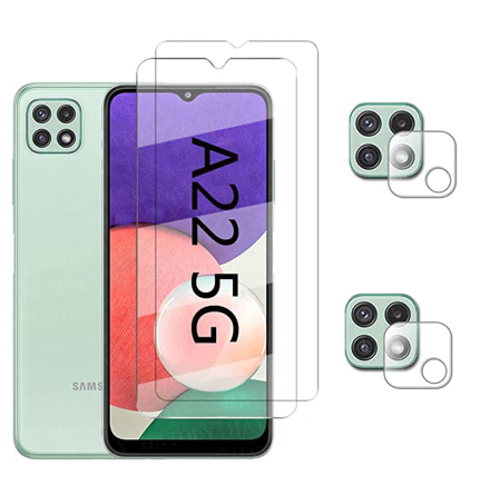 Samsung Galaxy A22 5G Skärmskydd + Kameralinsskydd HD 0,3mm