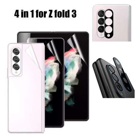 4-in-1 Galaxy Z Fold 3 Skrmskydd 2.5D Kameralinsskydd