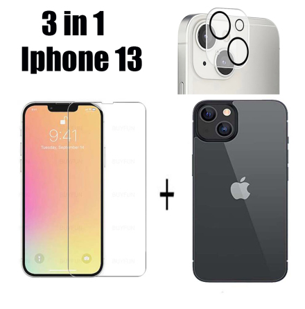 3-in-1 iPhone 13 Fram- & Baksida + Kameralinsskydd