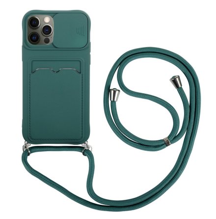 iPhone 12 Pro Max - Smidigt Skyddande Skal med Korthållare