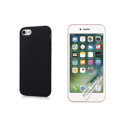 iPhone SE 2020 - Mattbehandlat Silikonskal & Mjukt Skärmskydd