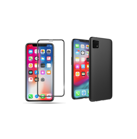 iPhone 11 - Mattbehandlat Silikonskal & 2.5-D Skrmskydd