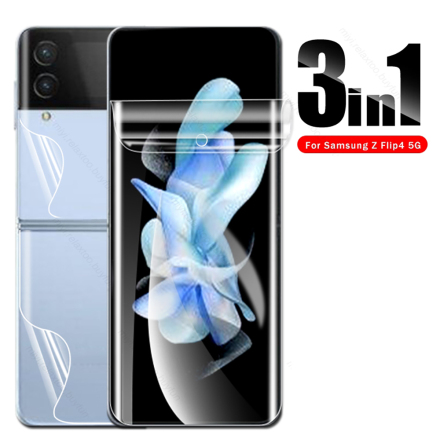 Z Flip 4 - 3in1 Hydrogel Fram- & Baksida Sk�rmskydd