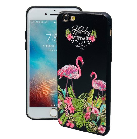 Black Flamingo - Retroskal av silikon fr iPhone 6/6S