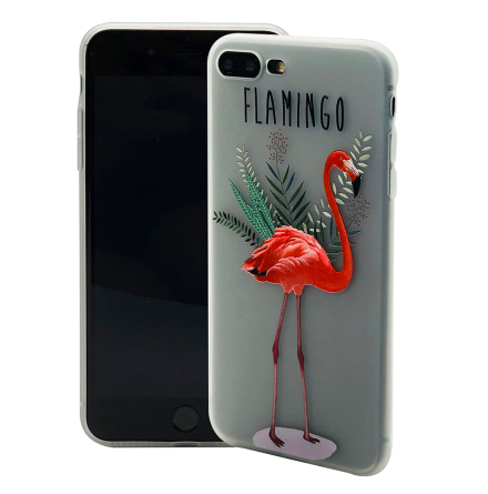 Flamingo - Retroskal av silikon fr iPhone 7 Plus