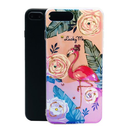 Pretty Flamingo - Retroskal av silikon fr iPhone 7