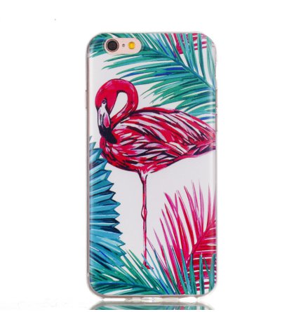 Palm Flamingo - Retroskal av silikon för iPhone 6/6S Plus