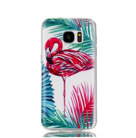 Palm Flamingo - Retroskal av silikon fr Samsung Galaxy S7