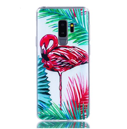 Palm Flamingo - Retroskal av silikon fr Samsung Galaxy S9 Plus
