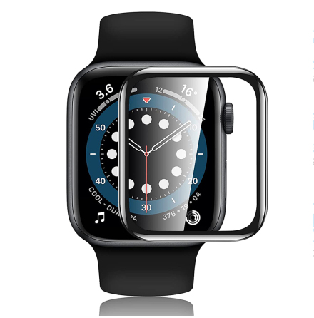 Skärmskydd Apple Watch Series 4/5/6/SE 40/44mm PET (Svart ram)