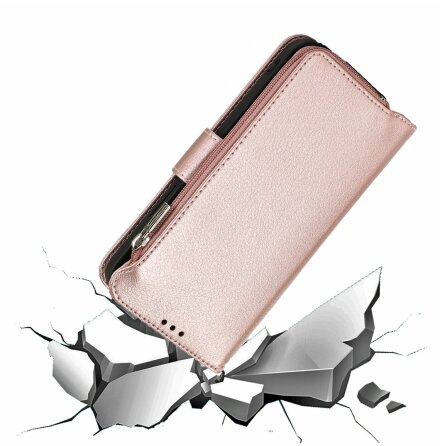 Elegant plånboksfodral i mikrofiberläder med dragkedja - iPhone 15 Pro  