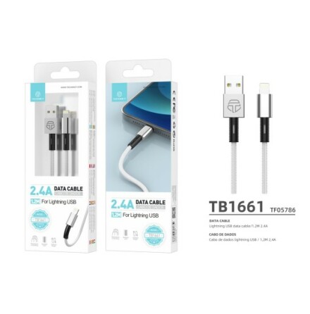 Snabbladdare USB Kabel 1,2 meter 2,4A Lightning 