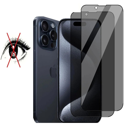 Skrmskydd 2.5D Black Spy fr iPhone 15 Pro Max