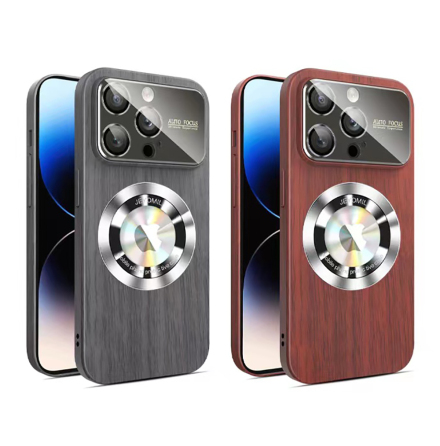 iPhone 14 Pro - Tr�texturerat Magsafe Tr�dl�st Laddningsskal 