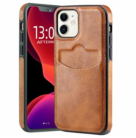 iPhone 11 - Slimmat fodral i lderlook med 1 kortfack
