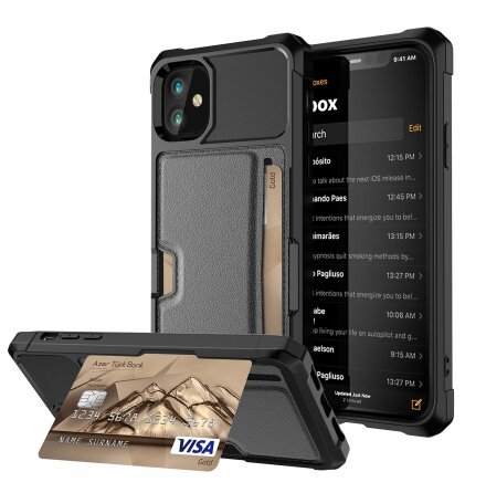 iPhone 12/12 Pro - Minimalistiskt Kortfodral med Fullt Skydd