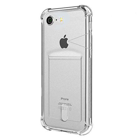 iPhone 16E - Sttskert Silikonskal med Kortfack