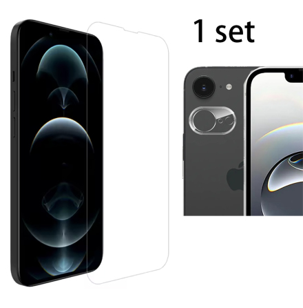 iPhone 16E 1 Set Skrmskydd + Kameralinsskydd HD 0,3mm