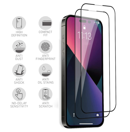 iPhone 15 Pro Max Tempered Glass  HD-klart, 3D Touch-kompatibelt. 