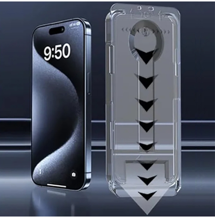 iPhone 15 Skrmskydd 9H Hrdat Glas  Dammttt & Sjlvjusterande