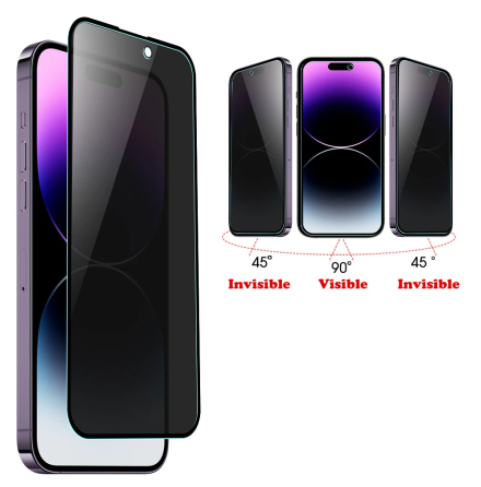iPhone 14 Pro Skärmskydd 9H Privacy Glas – Automatisk Justering