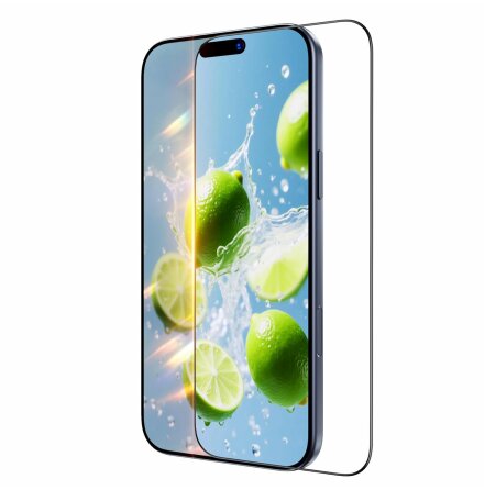 iPhone 17 Skrmskydd 2.5D HD 0,3mm (Svart Ram)