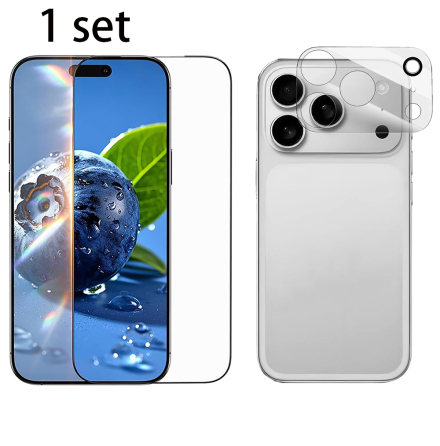 1 Set iPhone 17 Pro Max Skrmskydd + Kameralinsskydd HD 0,3mm