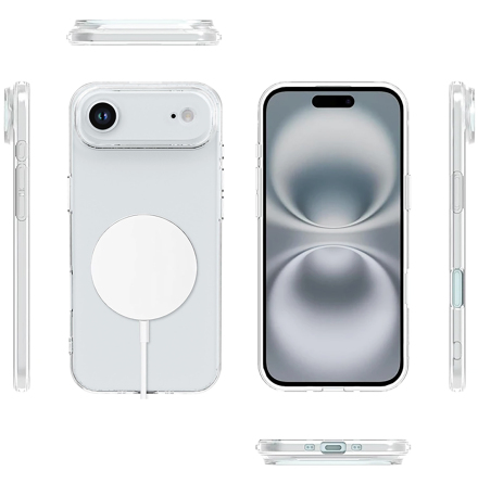 iPhone 17 Air - Transparent Sttdmpande Silikonskal (Tunt)