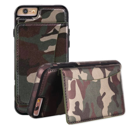 Praktiskt militr mnstrat plnboksskal till iPhone 6/6S Plus